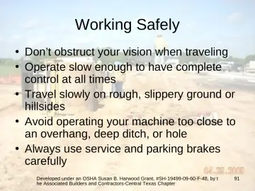 Slide 91: Working Safely