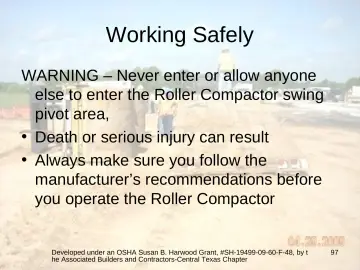 Slide 97: Working Safely