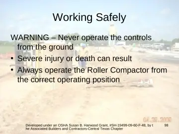 Slide 98: Working Safely