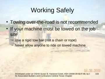 Slide 103: Working Safely