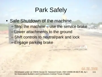 Slide 111: Park Safely
