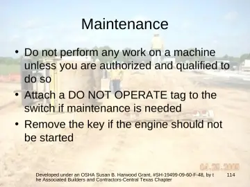 Slide 114: Maintenance