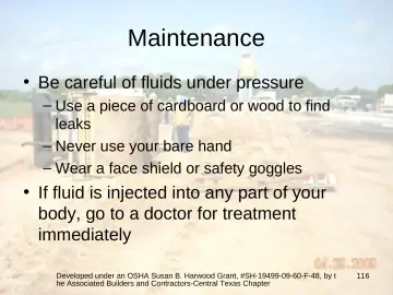 Slide 116: Maintenance
