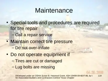 Slide 118: Maintenance