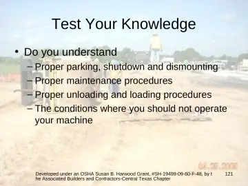 Slide 121: Test Your Knowledge