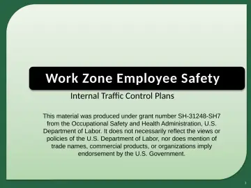 Slide 1: Work Zone Employee Safety