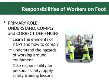 Slide 7: Responsibilities of Workers on Foot