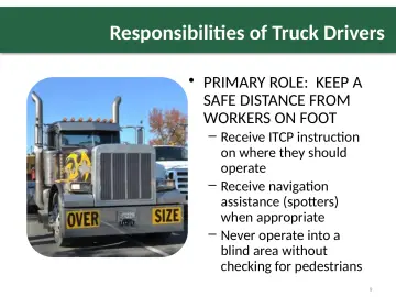 Slide 9: Responsibilities of Truck Drivers