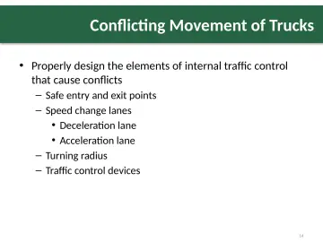 Slide 14: Conflicting Movement of Trucks