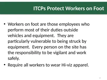 Slide 19: ITCPs Protect Workers on Foot