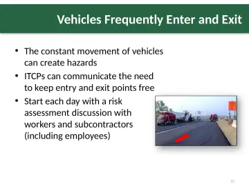 Slide 23: Vehicles Frequently Enter and Exit