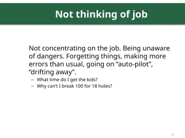 Slide 35: Not thinking of job