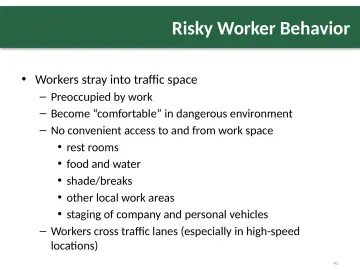 Slide 41: Risky Worker Behavior