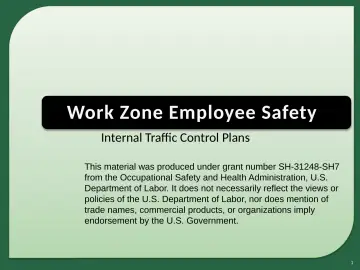 Slide 1: Work Zone Employee Safety