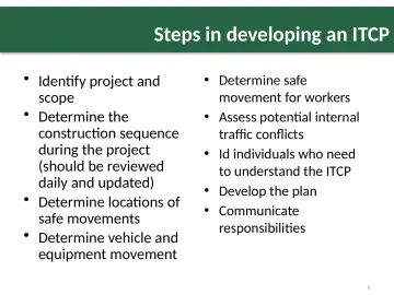 Slide 6: Steps in developing an ITCP