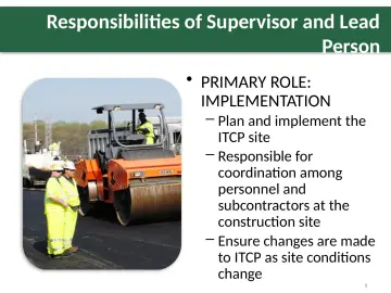 Slide 8: Responsibilities of Supervisor and Lead Person