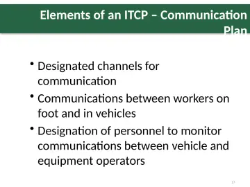 Slide 17: Elements of an ITCP – Communication