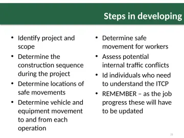 Slide 23: Steps in developing