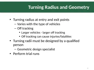 Slide 31: Turning Radius and Geometry