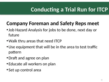 Slide 33: Conducting a Trial Run for ITCP
