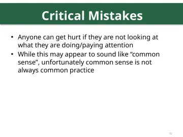 Slide 53: Critical Mistakes