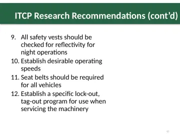 Slide 67: ITCP Research Recommendations (cont’d)