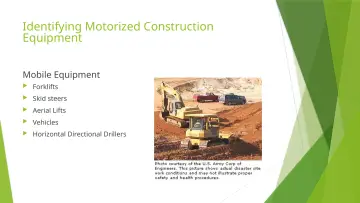 Slide 12: Identifying Motorized Construction Equipment