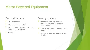 Slide 19: Motor Powered Equipment