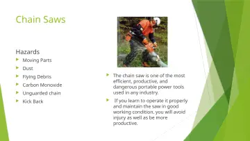 Slide 31: Chain Saws