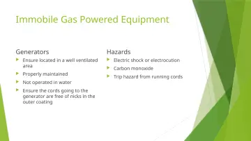 Slide 35: Immobile Gas Powered Equipment