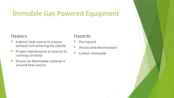 Slide 36: Immobile Gas Powered Equipment