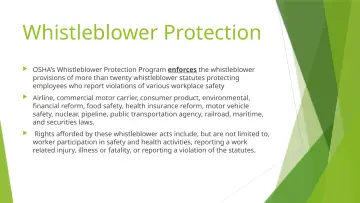 Slide 44: Whistleblower Protection