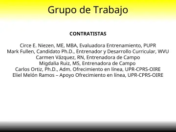 Slide 4: Grupo de Trabajo