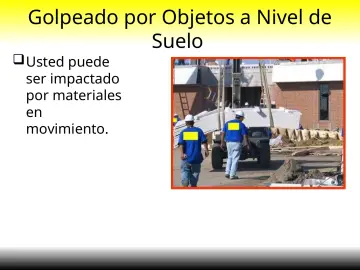 Slide 19: Golpeado por Objetos a Nivel de Suelo