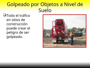Slide 21: Golpeado por Objetos a Nivel de Suelo