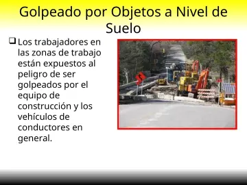 Slide 22: Golpeado por Objetos a Nivel de Suelo