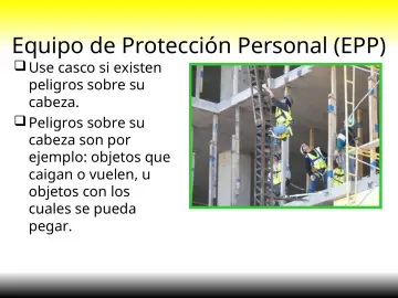 Slide 26: Equipo de Protección Personal (EPP)