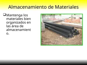 Slide 30: Almacenamiento de Materiales