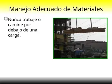 Slide 32: Manejo Adecuado de Materiales