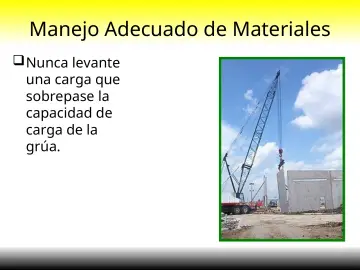 Slide 33: Manejo Adecuado de Materiales