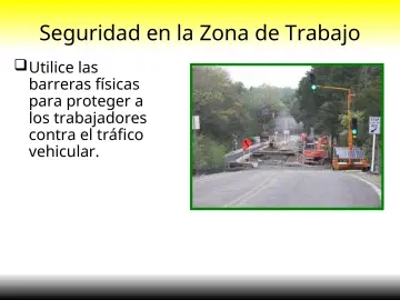 Slide 36: Seguridad en la Zona de Trabajo