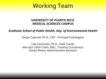 Slide 3: Working Team