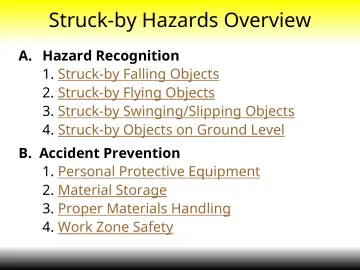 Slide 6: Struck-by Hazards Overview