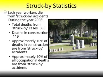 Slide 8: Struck-by Statistics