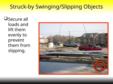 Slide 18: Struck-by Swinging/Slipping Objects