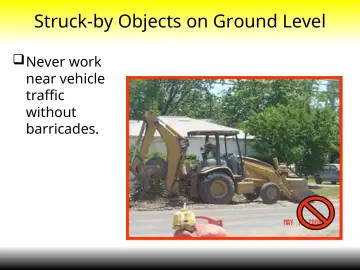 Slide 23: Struck-by Objects on Ground Level