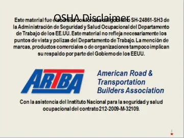 Slide 2: OSHA Disclaimer