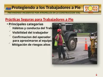 Slide 5: Prácticas Seguras para Trabajadores a Pie
