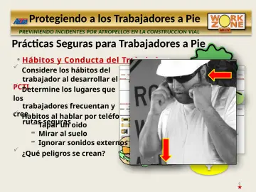 Slide 6: Prácticas Seguras para Trabajadores a Pie