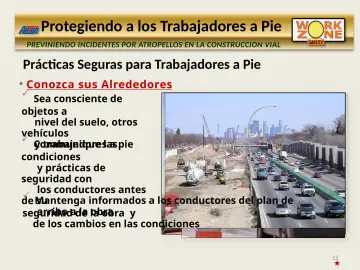 Slide 15: Prácticas Seguras para Trabajadores a Pie